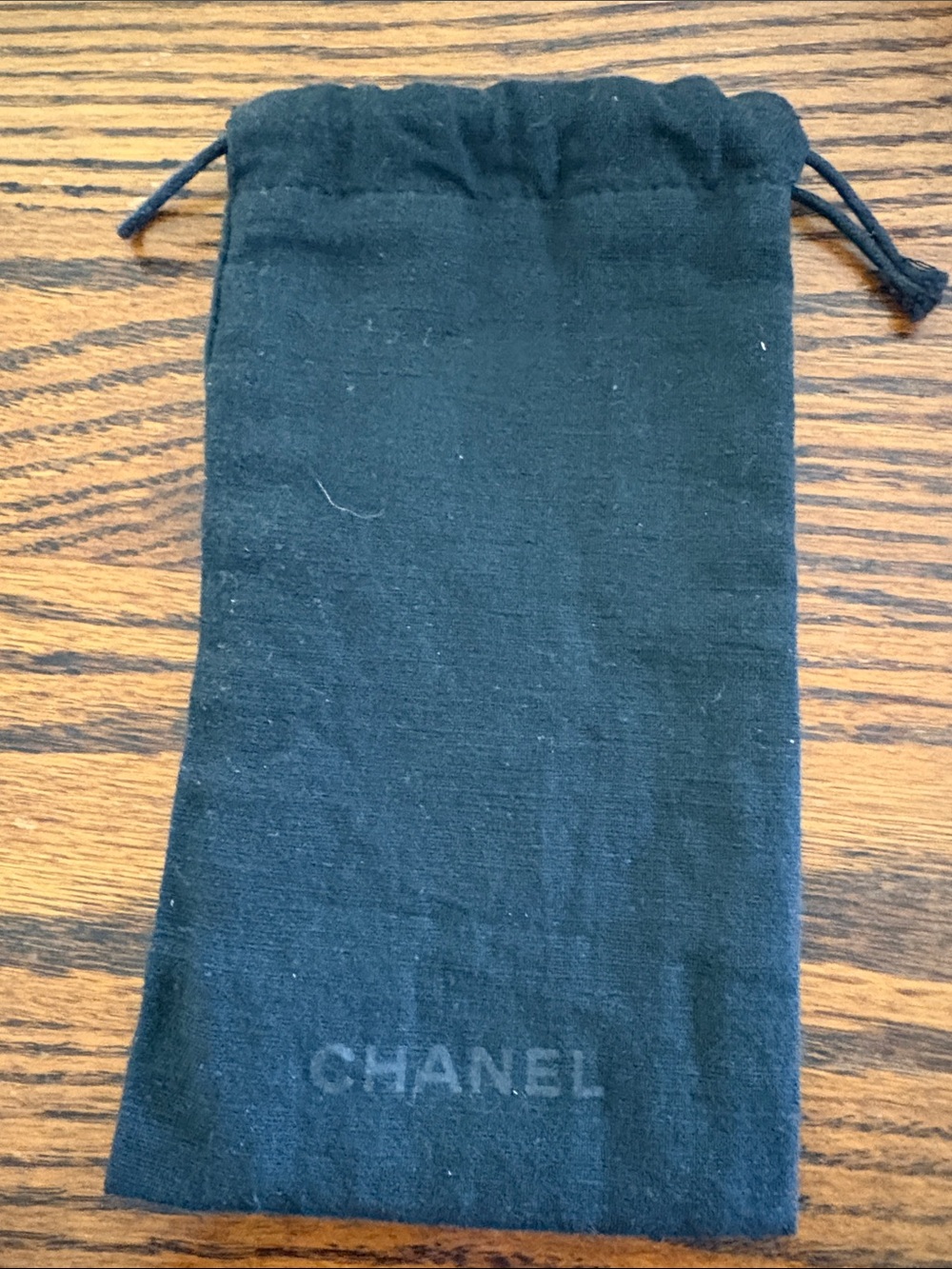 CHANEL Black Drawstring Sunglass pouch with New Logo Style
